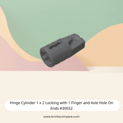 Hinge Cylinder 1 x 2 Locking with 1 Finger and Axle Hole On Ends #30552 - 199-Dark Bluish Gray