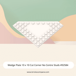 Wedge Plate 10 x 10 Cut Corner No Centre Studs #92584 - 1-White