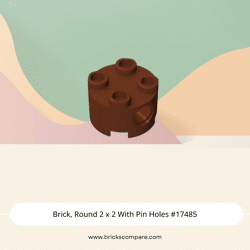 Brick, Round 2 x 2 With Pin Holes #17485 - 192-Reddish Brown
