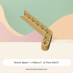 Technic Beam 1 x 9 Bent (7 - 3) Thick #32271 - 5-Tan