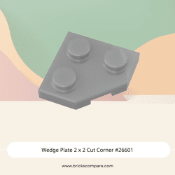 Wedge Plate 2 x 2 Cut Corner #26601  - 315-Flat Silver