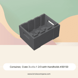 Container, Crate 3 x 4 x 1 2/3 with Handholds #30150 - 199-Dark Bluish Gray