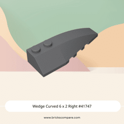 Wedge Curved 6 x 2 Right #41747 - 199-Dark Bluish Gray