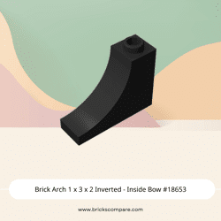 Brick Arch 1 x 3 x 2 Inverted - Inside Bow #18653  - 26-Black