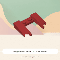 Wedge Curved 3 x 4 x 2/3 Cutout #11291  - 154-Dark Red