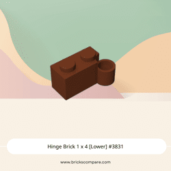 Hinge Brick 1 x 4 [Lower] #3831 - 192-Reddish Brown