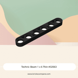 Technic Beam 1 x 6 Thin #32063 - 26-Black