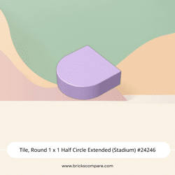 Tile, Round 1 x 1 Half Circle Extended (Stadium) #24246 - 325-Lavender
