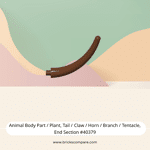 Animal Body Part / Plant, Tail / Claw / Horn / Branch / Tentacle, End Section #40379  - 192-Reddish Brown