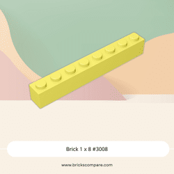 Brick 1 x 8 #3008 - 226-Bright Light Yellow