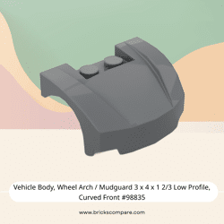 Vehicle Body, Wheel Arch / Mudguard 3 x 4 x 1 2/3 Low Profile, Curved Front #98835 - 199-Dark Bluish Gray
