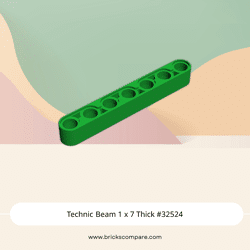 Technic Beam 1 x 7 Thick #32524 - 28-Green