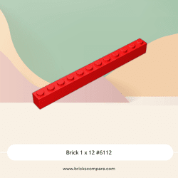 Brick 1 x 12 #6112 - 21-Red