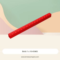 Brick 1 x 16 #2465 - 21-Red