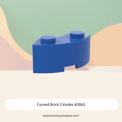 Curved Brick 2 Knobs #3063 - 23-Blue