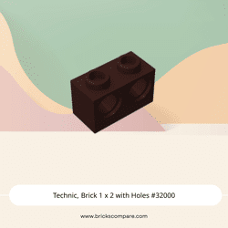 Technic, Brick 1 x 2 with Holes #32000 - 308-Dark Brown