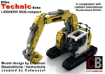Rebrickable MOC-10394 Custom RC Liebherr 926 Compact Excavator