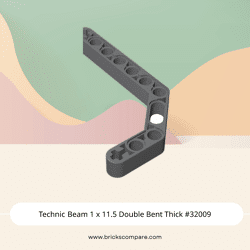 Technic Beam 1 x 11.5 Double Bent Thick #32009 - 199-Dark Bluish Gray