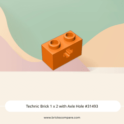 Technic Brick 1 x 2 with Axle Hole #31493 - 106-Orange