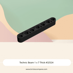 Technic Beam 1 x 7 Thick #32524 - 26-Black
