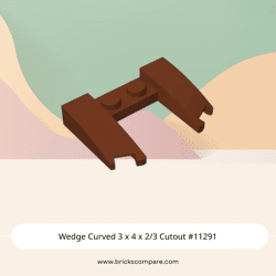 Wedge Curved 3 x 4 x 2/3 Cutout #11291  - 192-Reddish Brown
