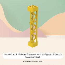 Support 2 x 2 x 10 Girder Triangular Vertical - Type 4 - 3 Posts, 3 Sections #95347  - 24-Yellow