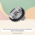 Technic Turntable 28 Light Bluish Gray Tooth with Black Top (99009 / 99010) #99009c01 - 26-Black