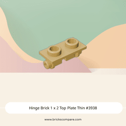 Hinge Brick 1 x 2 Top Plate Thin #3938 - 5-Tan