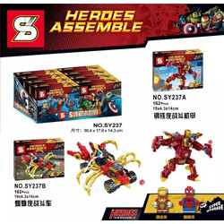 SY SY237B Avengers: 2 combinations of Iron Man fighter armor and Spiderman combat vehicle
