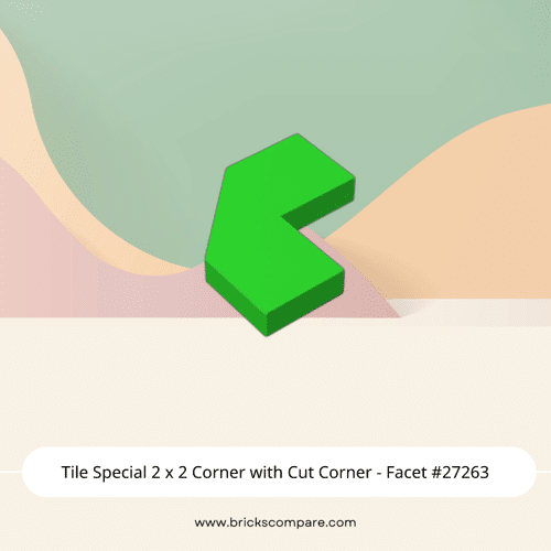 Tile Special 2 x 2 Corner with Cut Corner - Facet #27263 - 37-Bright Green