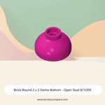 Brick Round 2 x 2 Dome Bottom - Open Stud #15395  - 124-Magenta