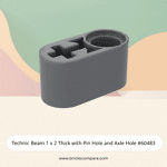 Technic Beam 1 x 2 Thick with Pin Hole and Axle Hole #60483  - 199-Dark Bluish Gray