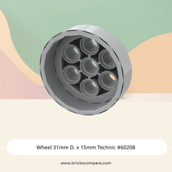 Wheel 31mm D. x 15mm Technic #60208 - 194-Light Bluish Gray