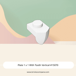 Plate 1 x 1 With Tooth Vertical #15070 - 1-White