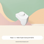 Plate 1 x 1 With Tooth Vertical #15070 - 1-White