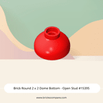 Brick Round 2 x 2 Dome Bottom - Open Stud #15395  - 21-Red