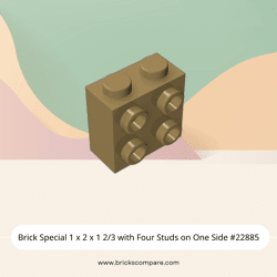 Brick Special 1 x 2 x 1 2/3 with Four Studs on One Side #22885 - 138-Dark Tan