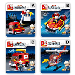 QMAN / ENLIGHTEN / KEEPPLEY M38-06022A Fire Hero: 4 cloud ladder fire engines, fire hovercraft, water tank fire engines, fire helicopters