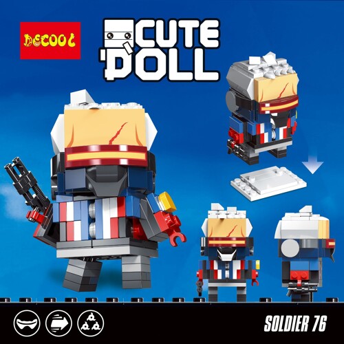 DECOOL / JiSi 6854 Watchman Brick Headz: Soldier 76