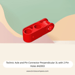 Technic Axle and Pin Connector Perpendicular 3L with 2 Pin Holes #42003 - 21-Red