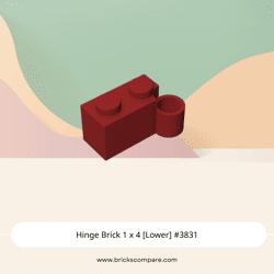 Hinge Brick 1 x 4 [Lower] #3831 - 154-Dark Red