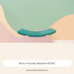 Tile 4 x 4 Curved, Macaroni #27507 - 107-Dark Turquoise