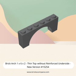 Brick Arch 1 x 6 x 2 - Thin Top without Reinforced Underside - New Version #15254  - 199-Dark Bluish Gray