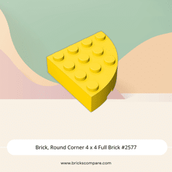 Brick, Round Corner 4 x 4 Full Brick #2577 - 24-Yellow