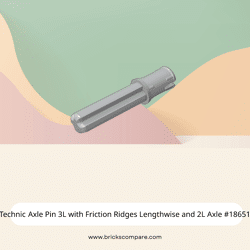 Technic Axle Pin 3L with Friction Ridges Lengthwise and 2L Axle #18651 - 194-Light Bluish Gray