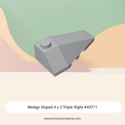 Wedge Sloped 4 x 2 Triple Right #43711 - 194-Light Bluish Gray