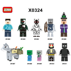 XINH X0324 10 minifigures: Minecraft