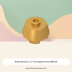 Brick Round 2 x 2 Truncated Cone #98100  - 297-Pearl Gold