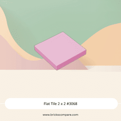 Flat Tile 2 x 2 #3068 - 222-Bright Pink