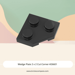 Wedge Plate 2 x 2 Cut Corner #26601  - 26-Black
